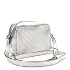 Metallic Sakai Be Green Calfskin Diagonal Stitched Small Blondie Shoulder Bag Silver