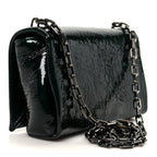 Naplak Patent Calfskin Monochrome Loubi54 Shoulder Bag Green