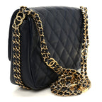 Caviar Quilted Small CC You Flap Navy