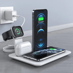 4 in 1 Fast Charge Wireless Charging Station in White