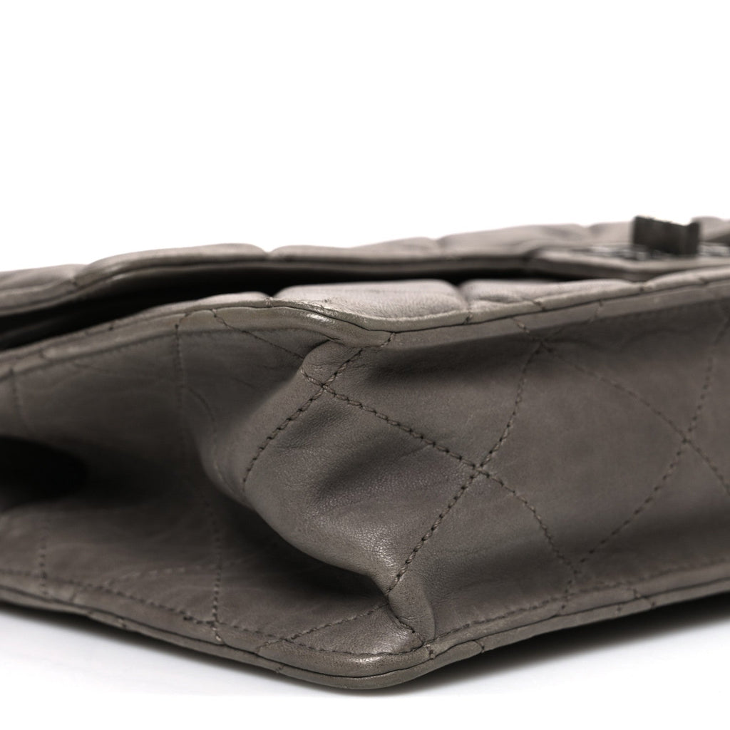 Washed Lambskin Jumbo Take Away Flap Grey