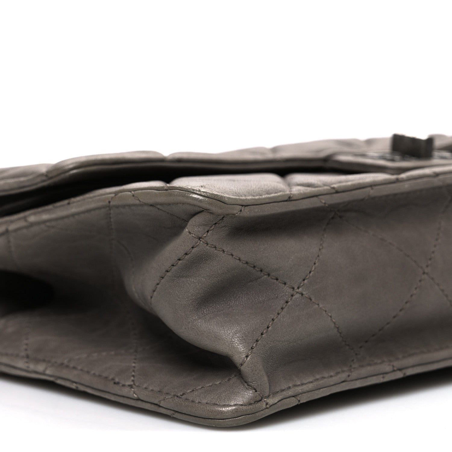 Washed Lambskin Jumbo Take Away Flap Grey
