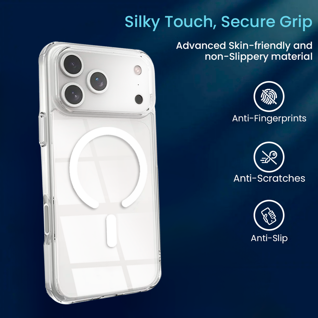 Entronix [Magnetic] Case Compatible with iPhone 17 Pro Max - [Hard Back] Slim Clear