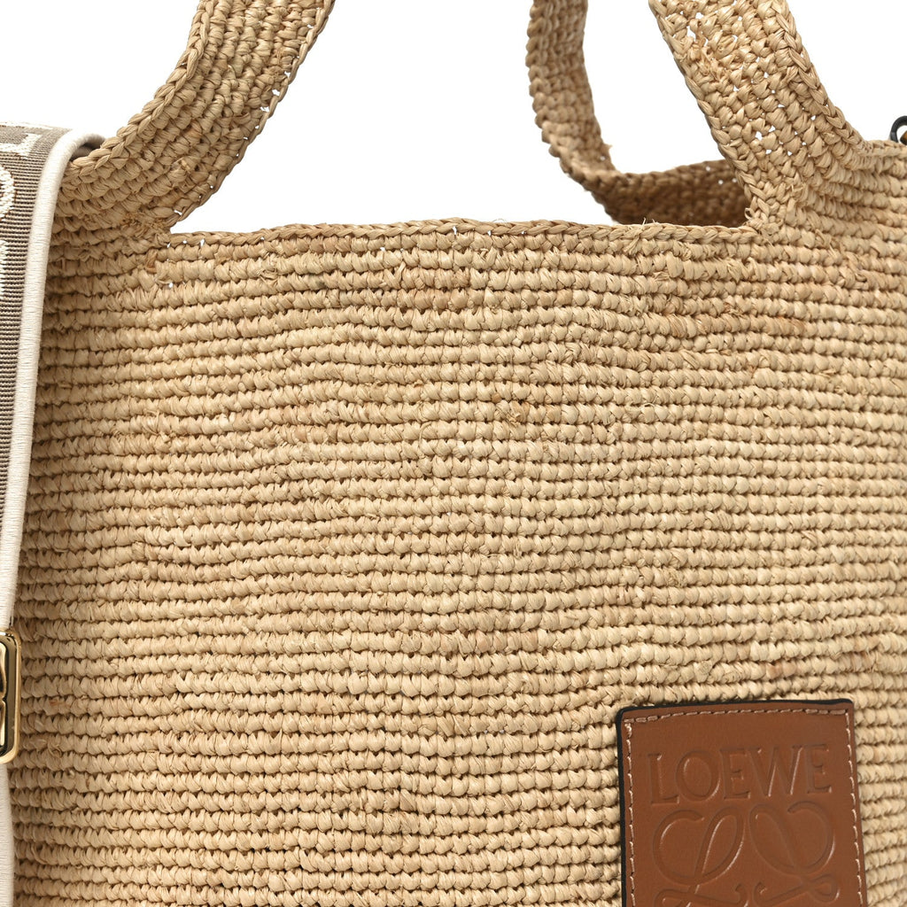 Raffia Mini Slit Tote Bag Natural Tan