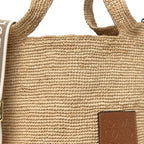 Raffia Mini Slit Tote Bag Natural Tan