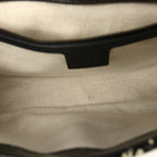 X BALENCIAGA Calfskin Matelasse Logo Print Small GG Marmont Shoulder Bag Black