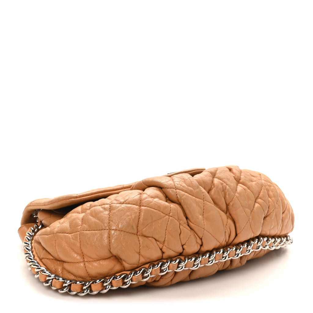 Washed Lambskin Medium Chain Around Messenger Brown