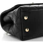 Caviar Quilted Extra Mini Coco Handle Flap Black