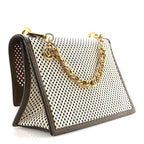 Vitello Liberty Glossy Lambskin F is Fendi Perforated Kan U Shoulder Bag White Ice Rust Maya