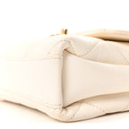 Lambskin Quilted Small CC Crystal Logo Chain Flap White