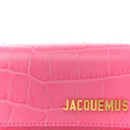 Calfskin Crocodile Embossed La Ceinture Bello Double Tour Belt Bag Pink