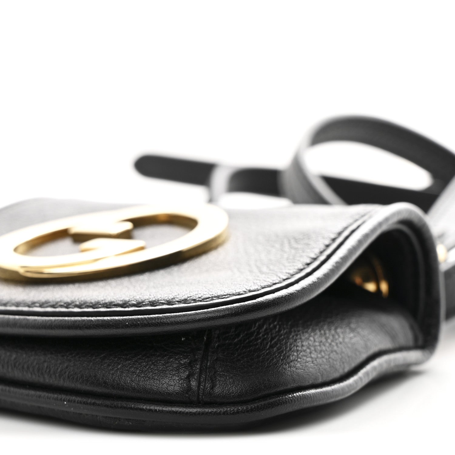 Roxy Calfskin Mini Blondie Card Case Wallet with Strap Shoulder Black