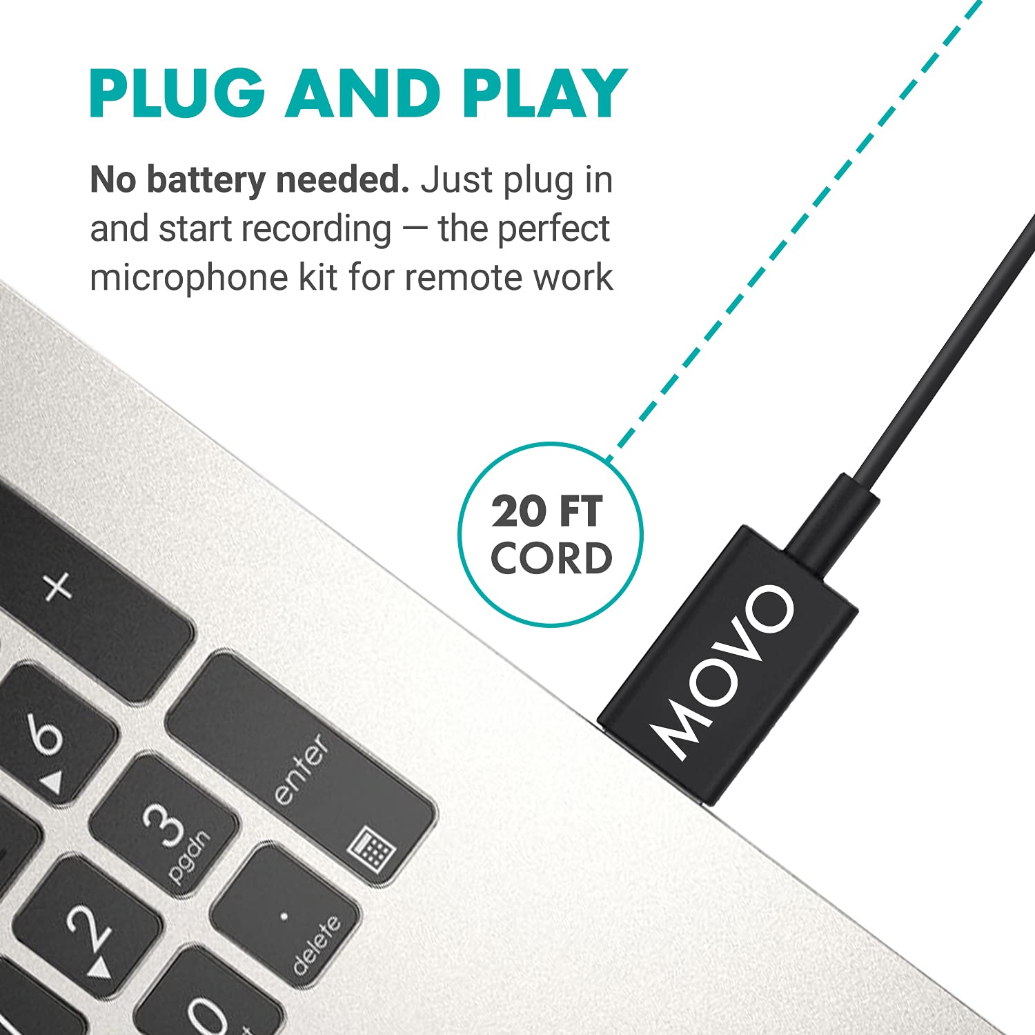 Movo M1 USB Lav Omnidirectional Condenser Mic