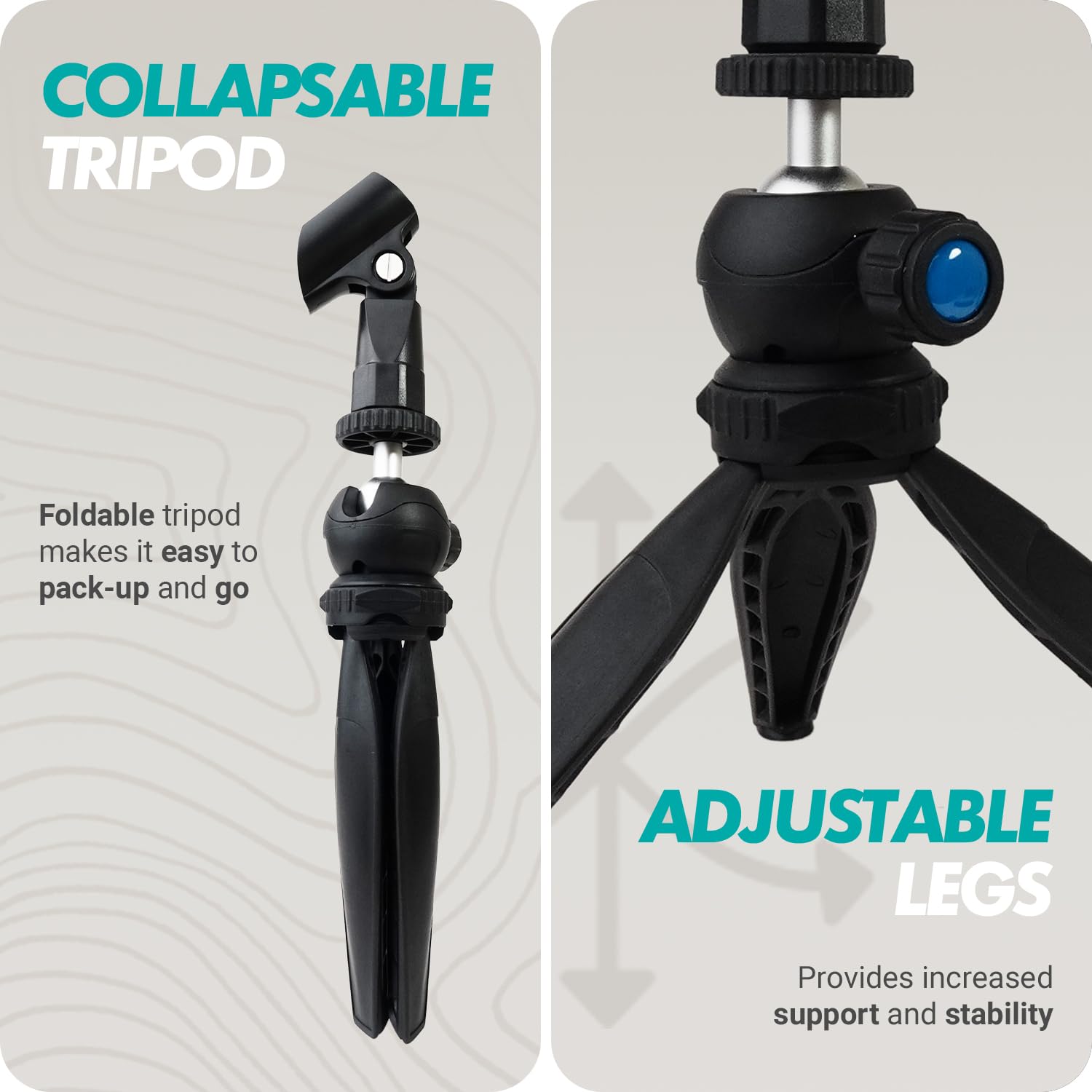 Movo HMT-2 Tabletop Tripod Microphone Stand