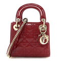 Patent Cannage Mini Lady Dior Red