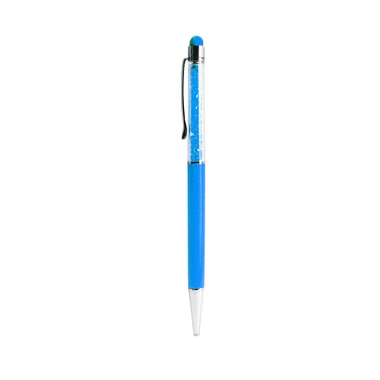 Reiko Crystal Stylus Touch Screen With Ink Pen In Blue