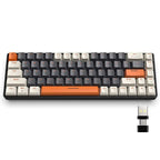 RK68 Wireless 60% Mechanical Keyboard with Bluetooth 5.0 and 2.4GHz Dual Mode Receiver, 68-Key Hot-Swappable Gaming Keyboard Red Switch