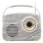 Portable Retro Radio with Built-In Rechargeable Battery