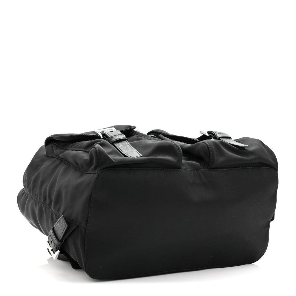 Tessuto Nylon Saffiano Medium Backpack Black