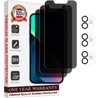 Entronix Anti-Spy Privacy Screen Protector & Camera Lens Protector Compatible with iPhone 12 - 6-Piece Combo