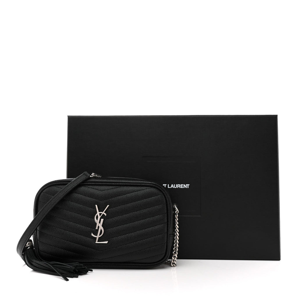 Grain De Poudre Matelasse Monogram Mini Lou Camera Bag Black