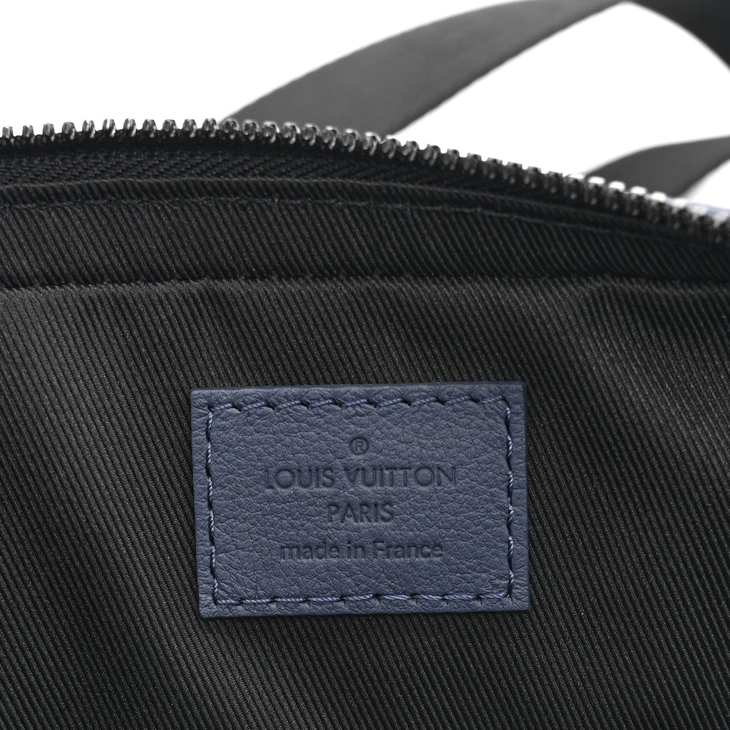 Calfskin Monogram Shadow Trio Messenger Navy River Blue