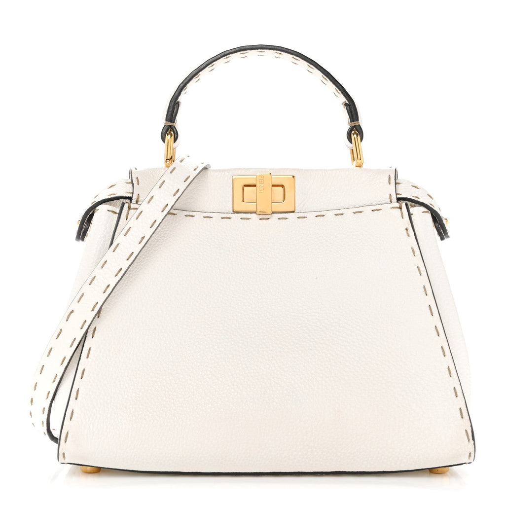 Cuoio Romano Selleria Mini Peekaboo Iconic Satchel White