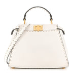 Cuoio Romano Selleria Mini Peekaboo Iconic Satchel White