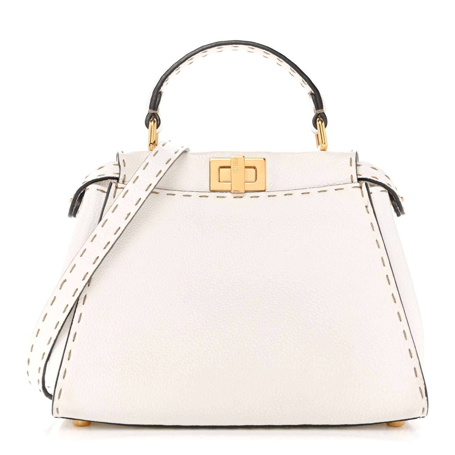 Cuoio Romano Selleria Mini Peekaboo Iconic Satchel White