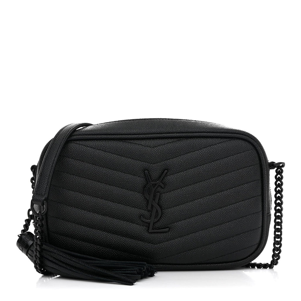 Grain De Poudre Matelasse Monochrome Monogram Mini Lou Camera Bag Black