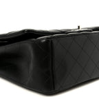 Lambskin Quilted Maxi Double Flap Black