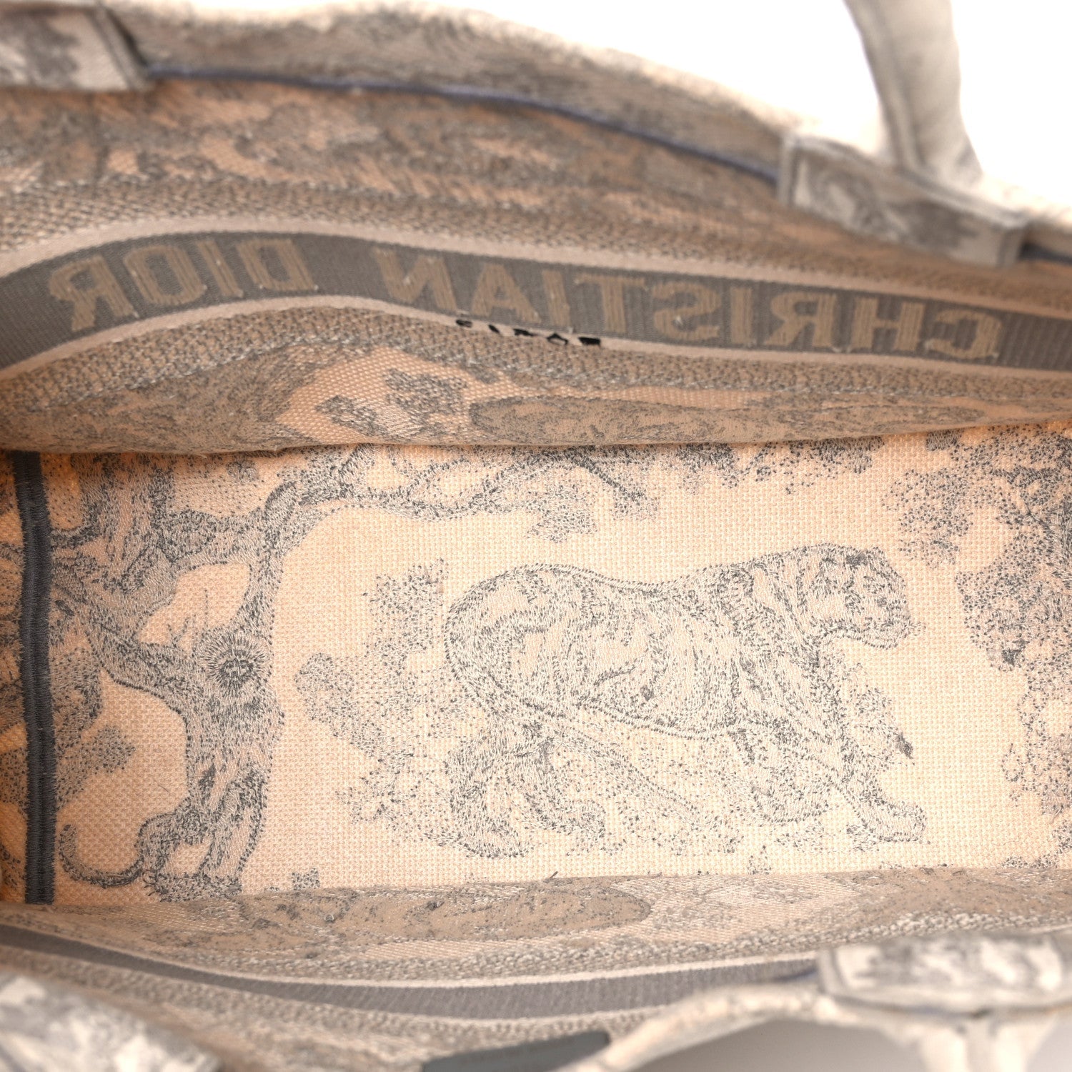 Canvas Embroidered Medium Dioriviera Toile De Jouy Book Tote Gray