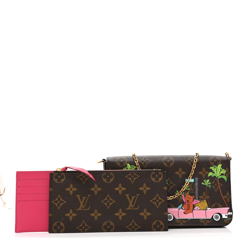 Monogram 2021 Christmas Animation Hollywood Pochette Felicie Chain Wallet Fuchsia