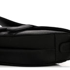 Satin Crystal Mini Saddle Bag Black