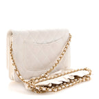 Lambskin Quilted Romance Wallet On Chain WOC White