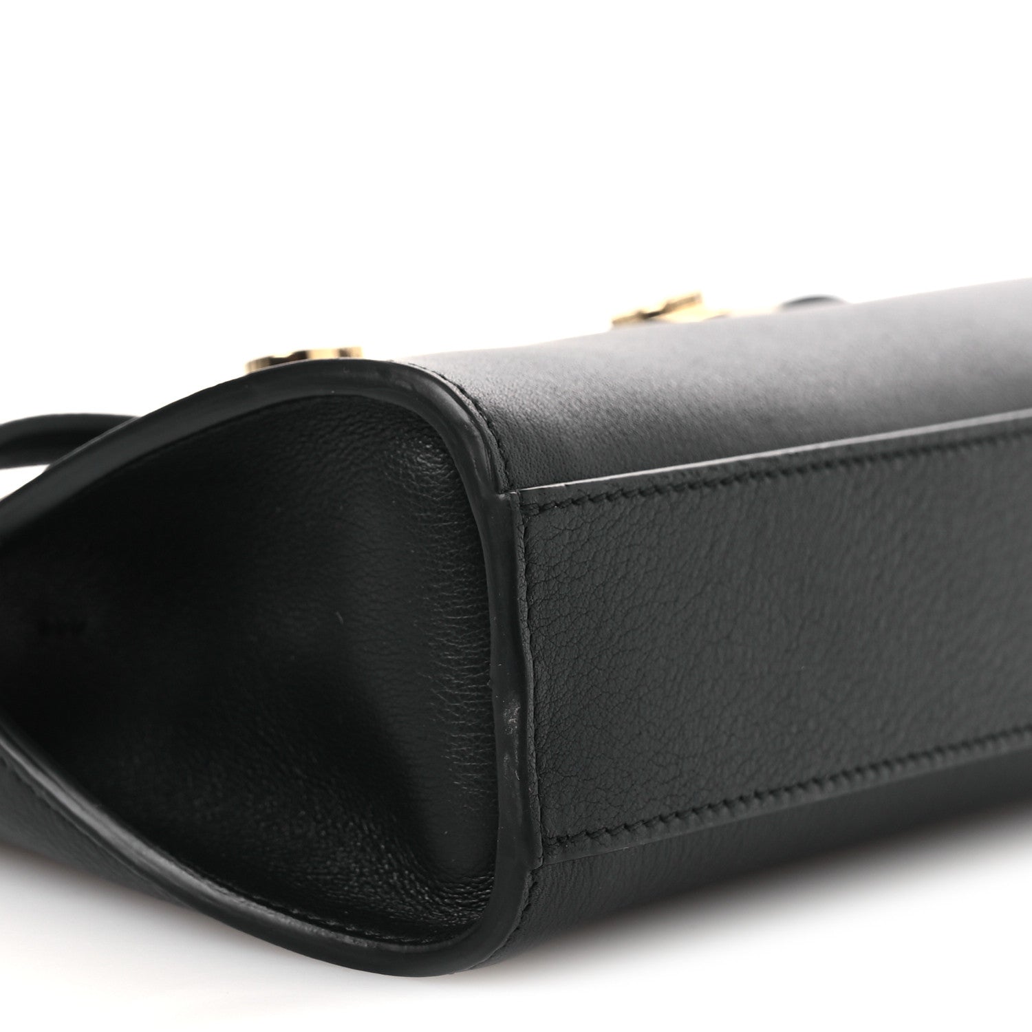 Calfskin Mini E/W Hug Crossbody Bag Black Flame Red