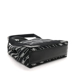 Cotton Canvas Calfskin Logo Print Navy Cabas XS Black White
