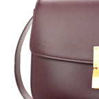 Box Calfskin Medium Classic Box Flap Bag Burgundy
