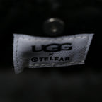X UGG Crinkle Patent Shearling Small Shopping Bag Black