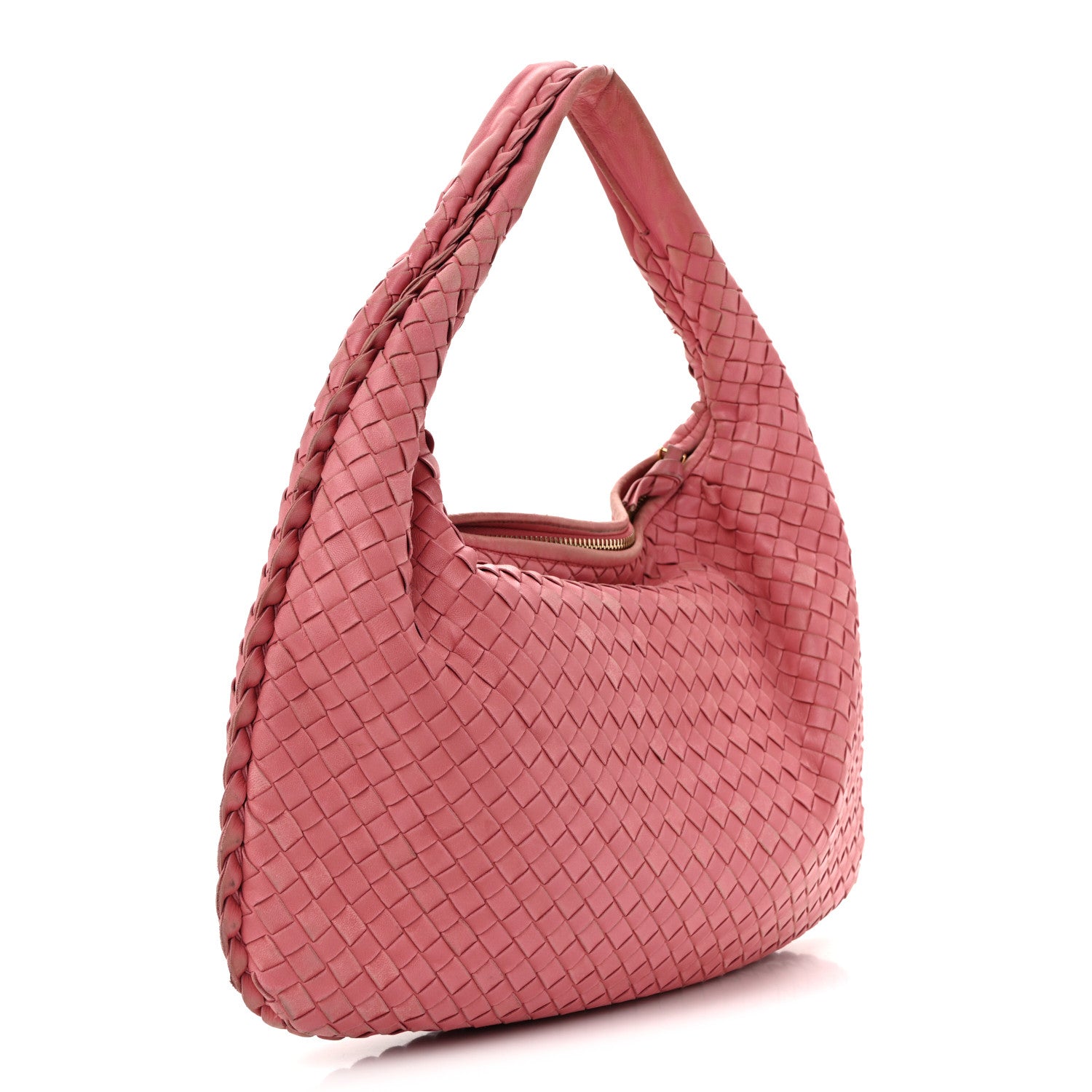 Nappa Intrecciato Medium Veneta Hobo Quarzo