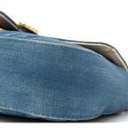 Denim Matelasse Mini Pearly GG Marmont Shoulder Bag Blue