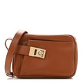 Calfskin Gancio Small Archive Camera Case Natural Brown