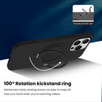 Entronix [Magnetic] Case Compatible with iPhone 15 Pro - Soft-Touch Liquid Silicone Gripstand