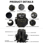SAHARA - Raider Series Travel Bag & Laptop Backpack for Laptops up to 17.3-inch - Black Camo