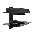 Tempered Glass Double Shelf Single Stud Wall Mount