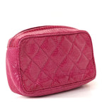 Lizard Quilted Tassel Clutch Pink