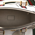 Koi Calfskin Web Mini Bauletto Duffle Top Handle Bag Mystic White