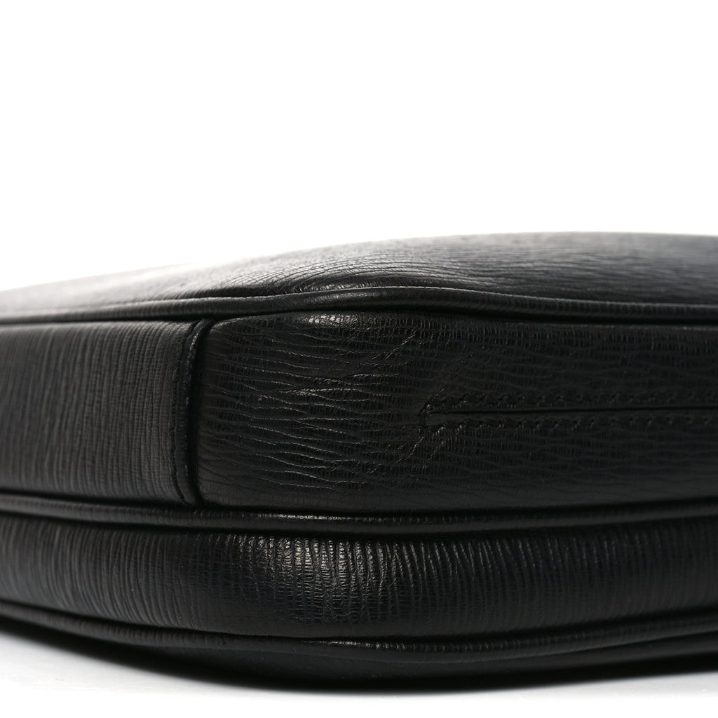 Calfskin Zip Around Briefcase Black