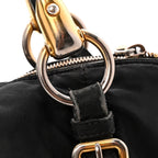 Tessuto Nylon Vitello Daino Shopping Satchel Black