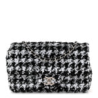 Sequin Houndstooth Small Flap Black White